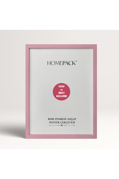 HOMEPACK 20X30 cm Light Pink Wooden Framed Poster Frame, Blank Frame, Light-Pink-Frame-20X30