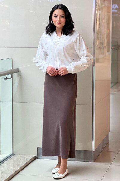 sentez giyim Sentez Yanı Nervürlü Etek