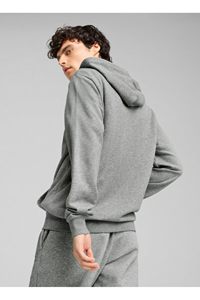 Puma 68259203 ESS Ανδρικό μπουφάν με φερμουάρ με κουκούλα TR μεσαίου γκρι χρώματος και κανονική εφαρμογή