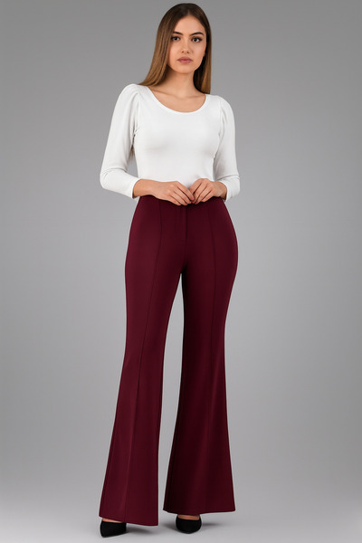ECEYLÜL MODA Scuba Crepe Front Cropped Spanish Cuff Pants