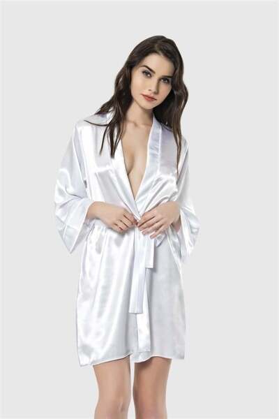 CHI'LA Collection Rochie albă scurtă din satin