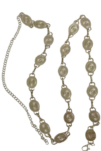 Classy Kadın Ayarlanabilir Parlak Antik Nikel Renk El Yapımı Bel Zinciri Bel Kolyesi - Özgün Tasarım