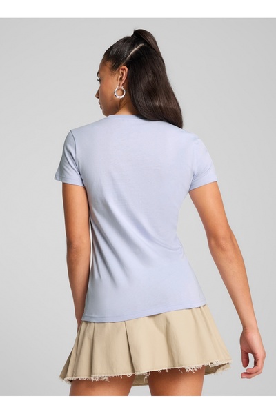 Puma 68237147 ESS No. 1 Logo Tee (s) Coo Açık Mavi Yuvarlak Yaka Regular Fit Baskılı Kadın T-Shirt