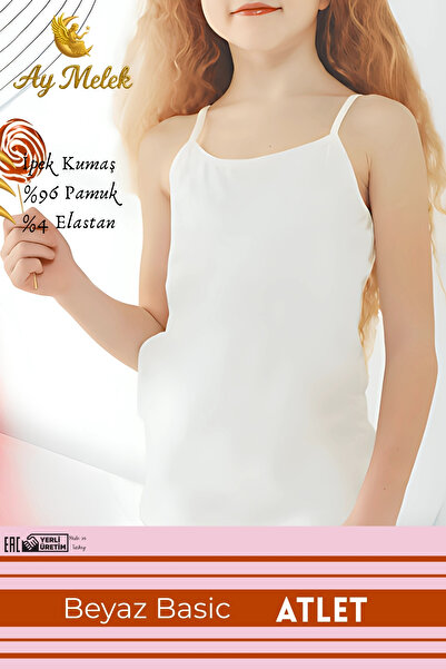 AYMELEK Girl's Thin Strap Organic Cotton Oval Neck Undershirt