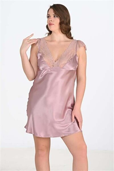 CHI'LA Collection Cămașă de noapte bej-gri de mărime mare 2106