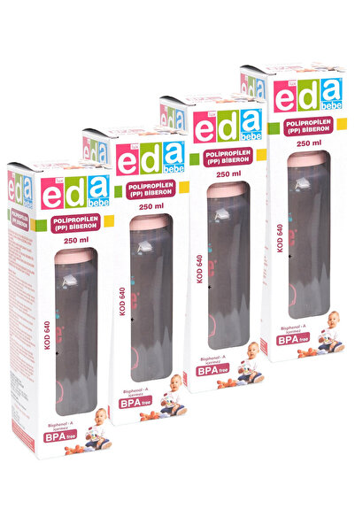 Eda Bebe Bebek Biberon 250 ml 4 Adet(Kız Renkleri)