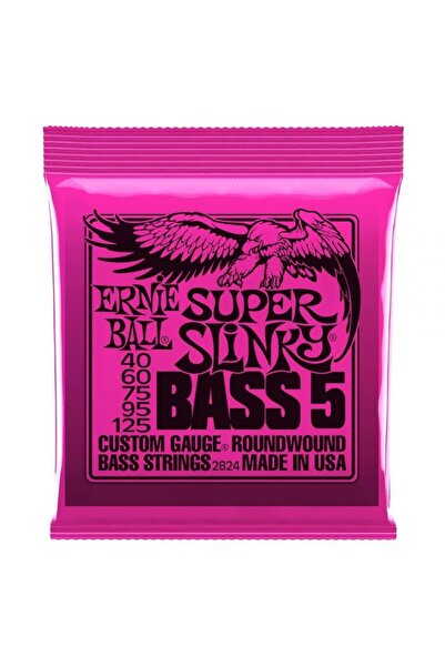 Ernie Ball P02824 Super Slinky Nickel 40-125 (5 Telli) Bas Gitar Teli