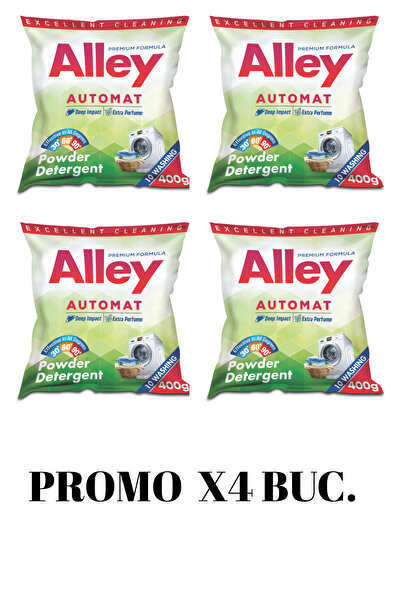 alley Promo pack of 4 pieces - powder detergent, laundry, automatic, 400 gr