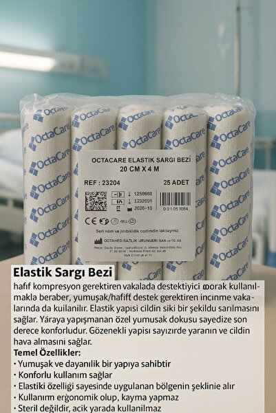 Octamed ELASTİK SARGI BEZİ 20CM x 4M 25 adet