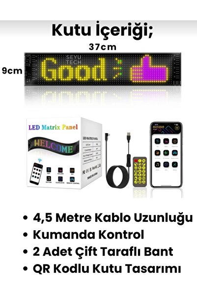 gürler oto kılıf ve aksesuar Oto Kamyon Tır Pixel Led Panel Digital Ekran Göz Animasyon Yazı Ekleme Telefondan Kontrol 9-37cm