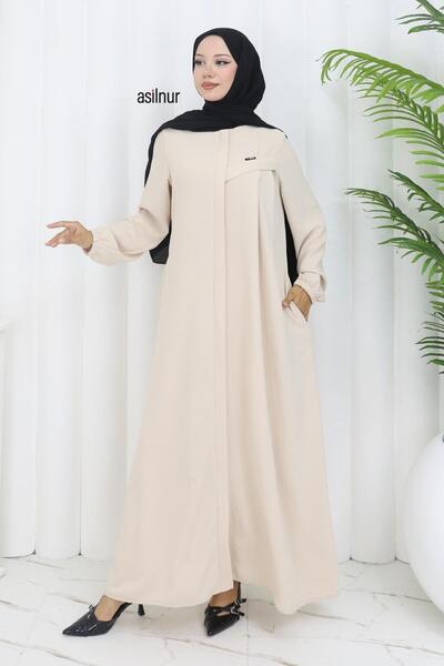 ASİLNUR Διαλαμπερό μπεζ φεράζ με βιολογική βάση Dila Ayrobin