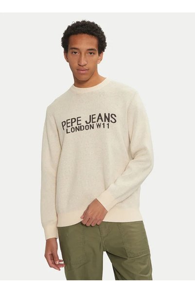 Pepe Jeans Ανδρικό πουλόβερ με λαιμόκοψη Crew Neck Regular Fit Ecru PM702466-...