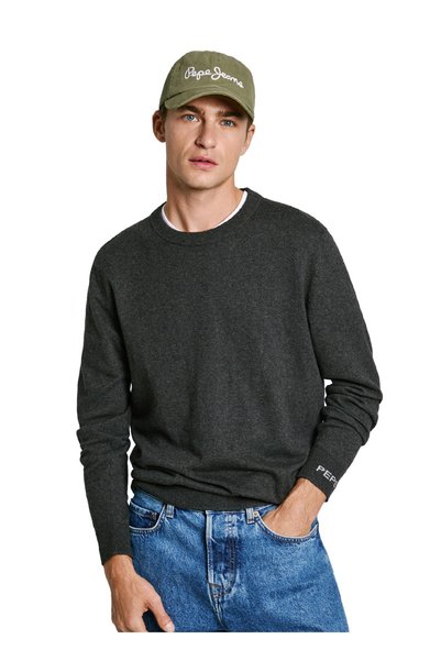 Pepe Jeans Ανδρικό πουλόβερ με λαιμόκοψη Crew Neck σε σκούρο γκρι χρώμα PM702...