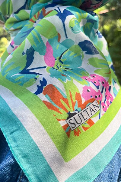 Sultan Eşarp Φουλάρι Sultan Fresh Cotton - Πλήρες μοτίβο λουλουδιών - SFE007-13