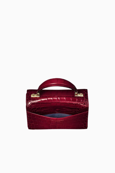 Aspinal of London Midi Mayfair Kırmızı Ombré Croc Deri Top Handle Çanta