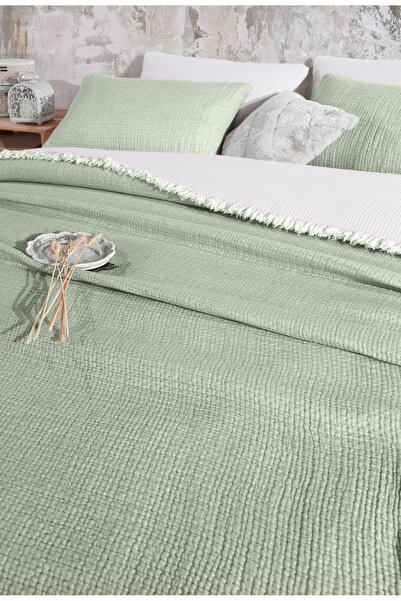 destinyhometex Sage 6-Layer Muslin Double Size 220X240 Quilt/2 Pieces 50X70Cm Pillowcases 6-Layer Multi Muslin