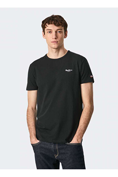 Pepe Jeans Bisiklet Yaka Siyah Erkek T-Shirt PM508212-999 ORIGINAL BASIC 3 N