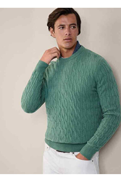 Hackett Bisiklet Yaka Slim Fit Yeşil Erkek Kazak HM703241