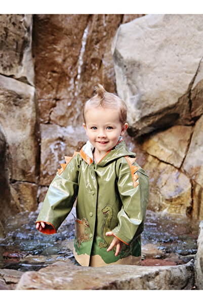 kidorable Dinosaur Children's Raincoat (3-5 Years Old) - Khaki