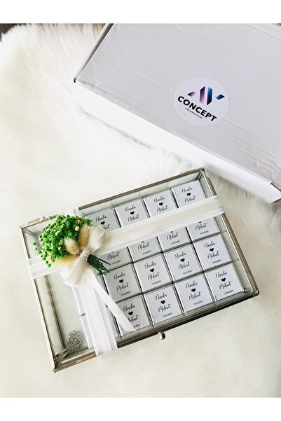 A V Concept Söz Nişan Kız Isteme Çikolatası Cam Kapaklı Çikolata Kutusu 80 Ad...