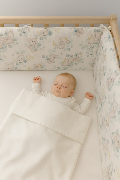 Jaju Baby واقي سرير أطفال على شكل كوالا أخضر مقاس 60×120 سم (4 جوانب)