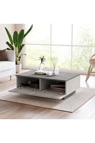 Yurupa Arya Orta Sehpa 2 Kapaklı Beton-taş ARY17-GT