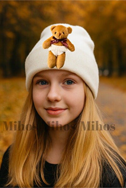 Mihos White Teddy Bear Plush Beanie