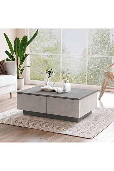 Yurupa Arya Orta Sehpa 2 Kapaklı Beton-taş ARY17-GT