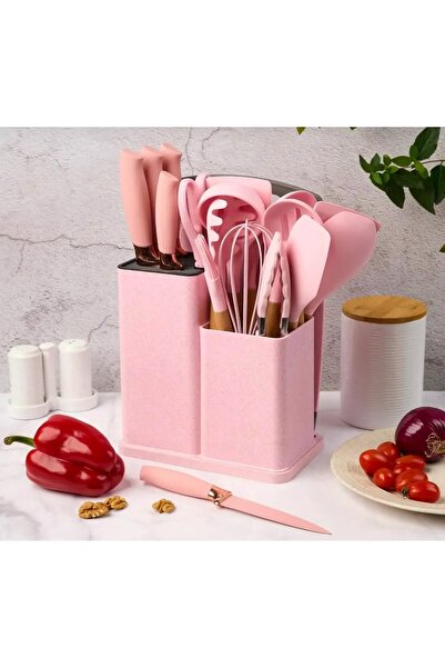 Heesem 18-Piece Silicone Kitchen Utensil Set 30cm, Non-Stick with Stand, Multifunctional