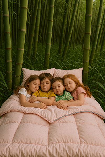 homewell %100 SAF BAMBU HİPOALERJENİK TEK KİŞİLİK UYKU SETİ PEMBE