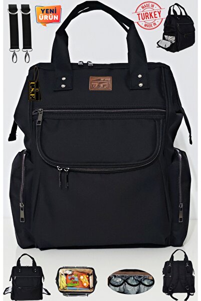 USF Mother Baby Care Backpack Organizer Functional Thermal Feeding Bottle Compartment, Waterproof Fabric