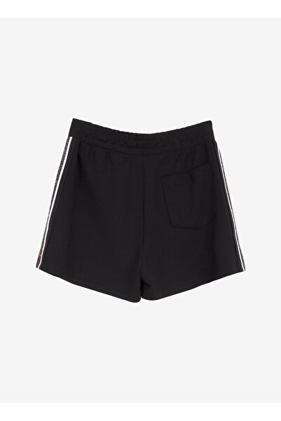 FABRIKA COMFORT Siyah Kadın Lastikli Bel Rahat Kalıp Şort FC5SL-SHT0098
