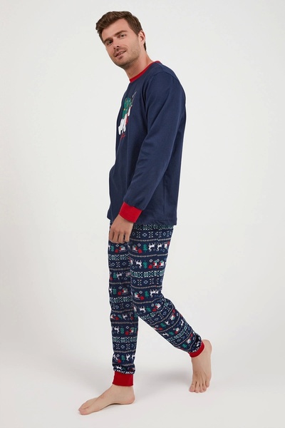 Arnetta Bear Lacivert Erkek Uzun Kol Pijama Takım