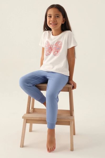 Rolypoly Комплект бяла пижама за момиче