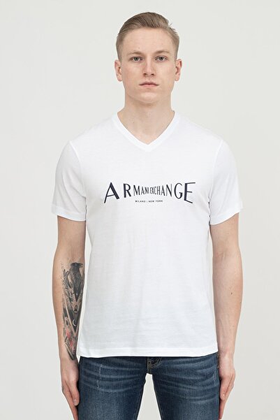 Armani Exchange Чоловіча футболка з V-подібним вирізом