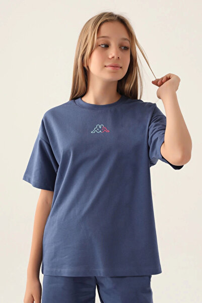 Kappa Έμβλημα Navy Blue T-Shirt για κορίτσι