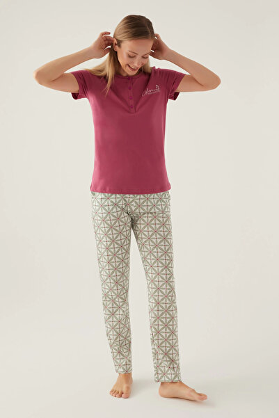 Arnetta Women's Purple Short Sleeve Pajama Set