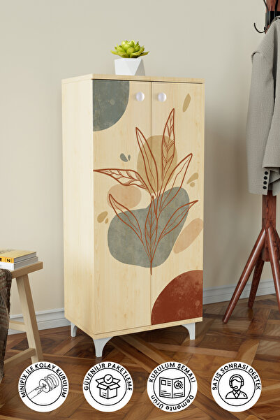 Hediyeler Kapında Minimal Leaf 3 Raflı Çok Amaçlı Dolap Mutfak Salon Banyo Of...