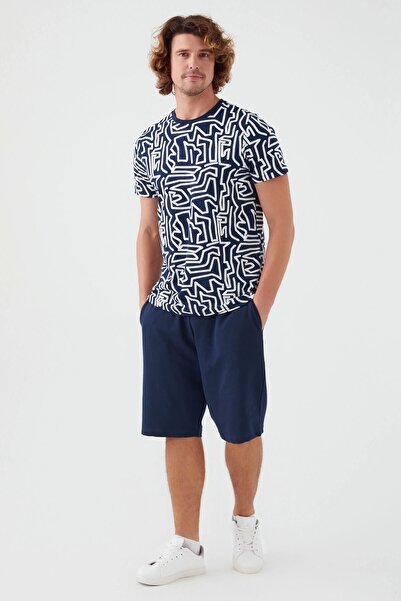 Arnetta Maze Синій чоловічий комплект бермудів