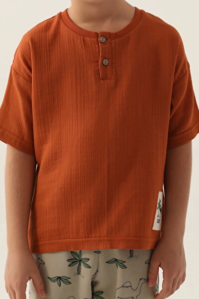 Rolypoly Boy's Brown Bermuda Set