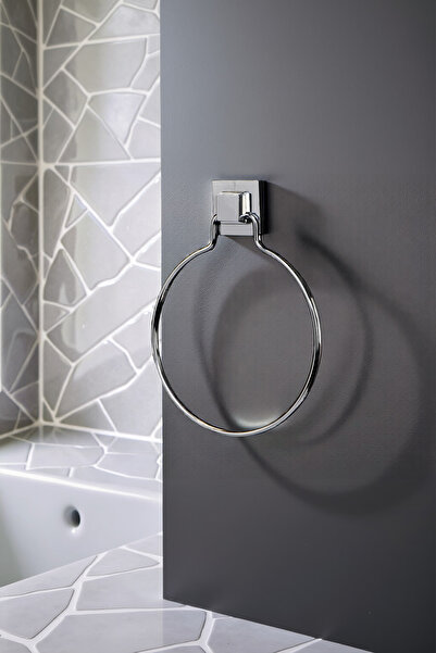 Hagen Yuvarlak Havluluk Krom Metal Havluluk Paslanmaz Banyo Havluluk Mutfak H...