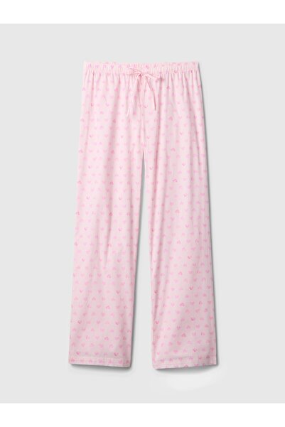 GAP Kadın Pembe Desenli Poplin Pijama Altı