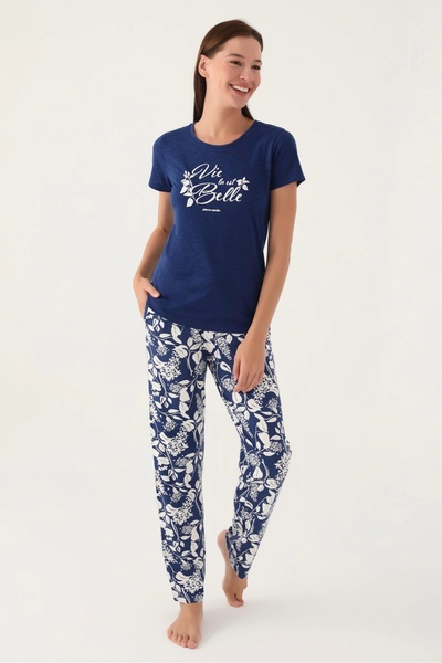 Pierre Cardin Kadın Lacivert Kısa Kol Pijama Takım