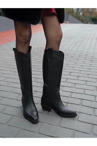 ECENİN BUTİĞİ Fonseca Siyah   Hakiki Deri   Çizme