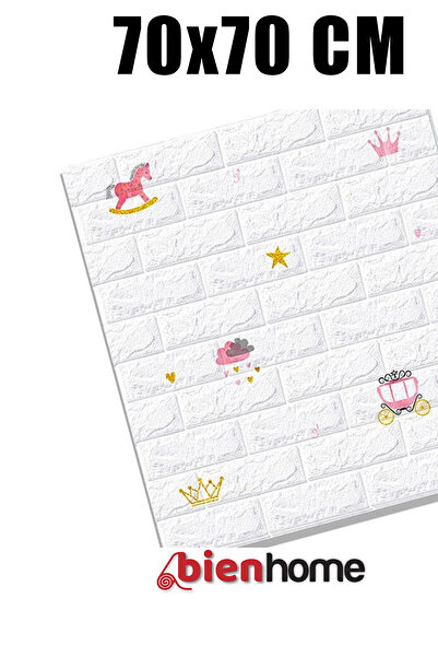 Bien Home Beyaz Taç Temalı Kendinden Yapışkanlı Çocuk Odası Duvar Kaplama Pan...