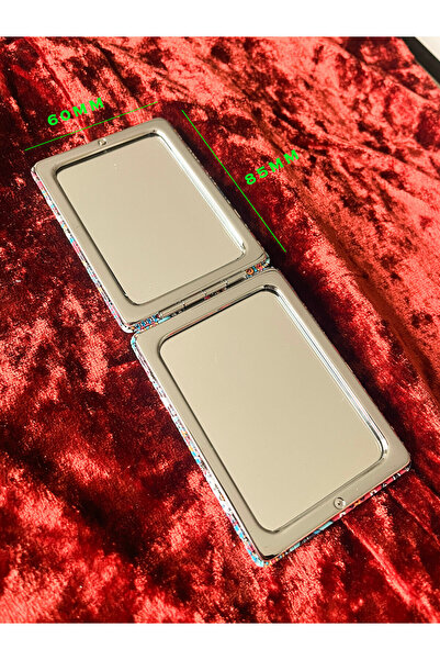 Tasarım MAKYAJ AYNASI Desenli, Taşlı, Katlanır, Büyüteçli, Çift Taraflı, Dikd...