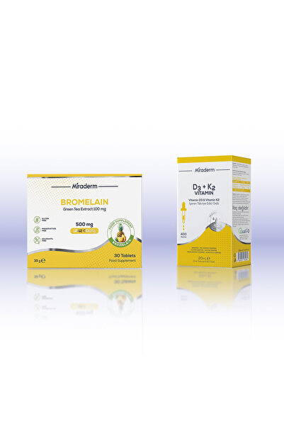 Miraderm Bromelain – 30 Tablet + D3K2 Vitamin 20 ML