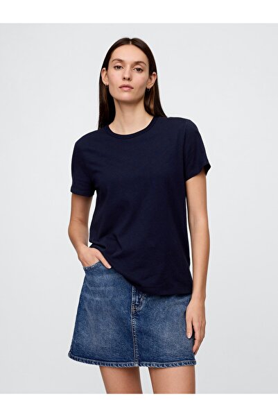 GAP Kadın Lacivert Favorite Bisiklet Yaka T-Shirt