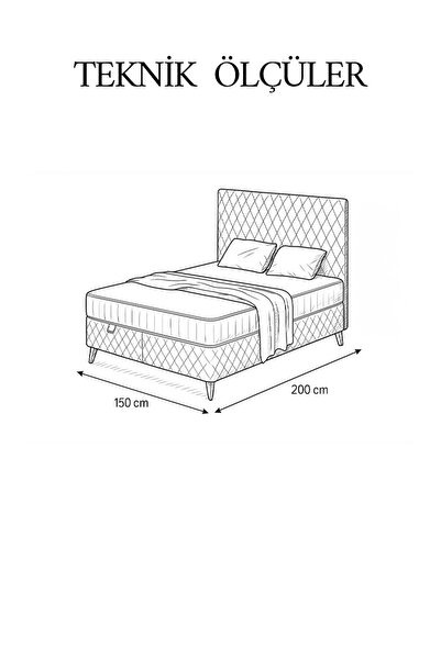 MODAMED Pro Ikili Set, Çift Kişilik Baza Başlık Seti, Yatak Seti (BAZA BAŞLIK)