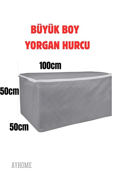 AYHOME Gri Renk Hurç Yorgan Yastık Hurcu Battaniye Baza Altı Hurcu Kiyafet Hu...